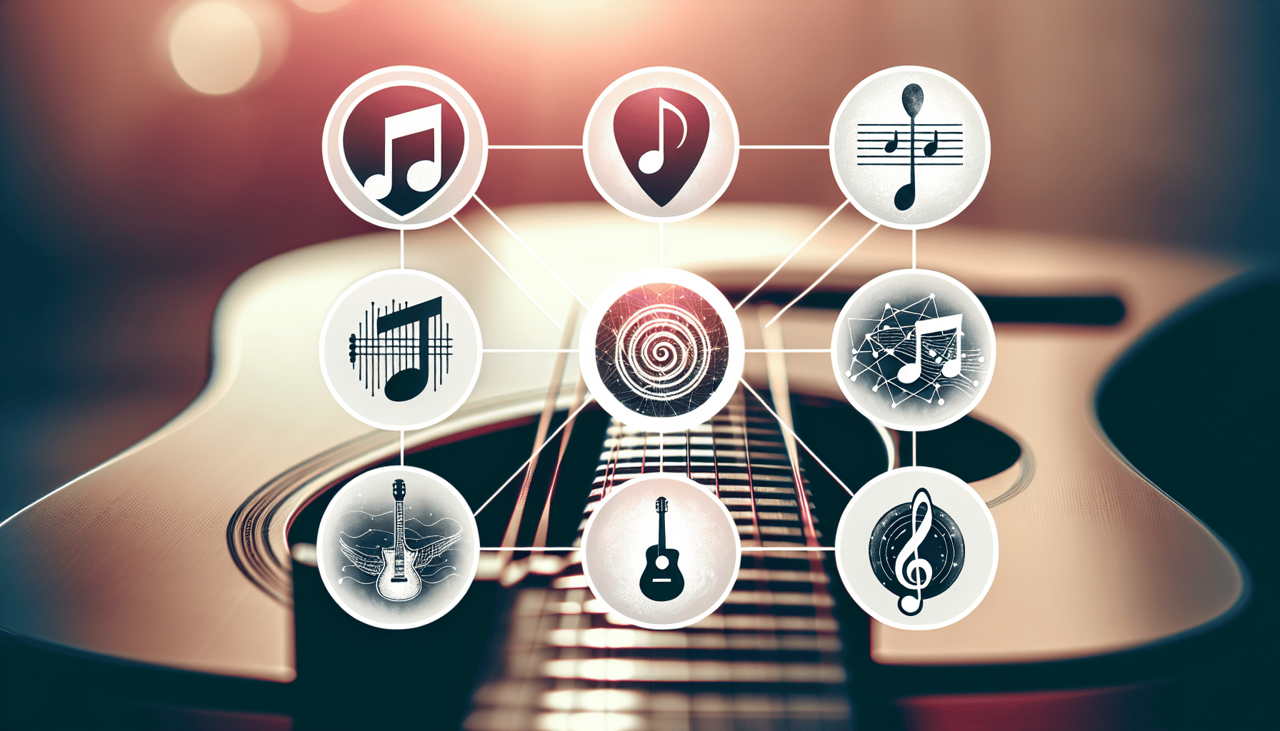 A collage of different online guitar lesson platform logos